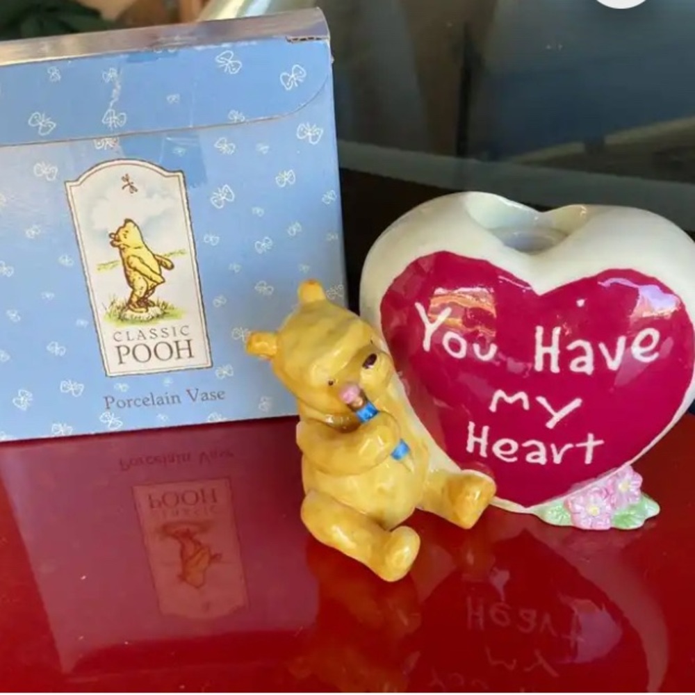 Winnie the Pooh Porcelain Vase with Heart Design